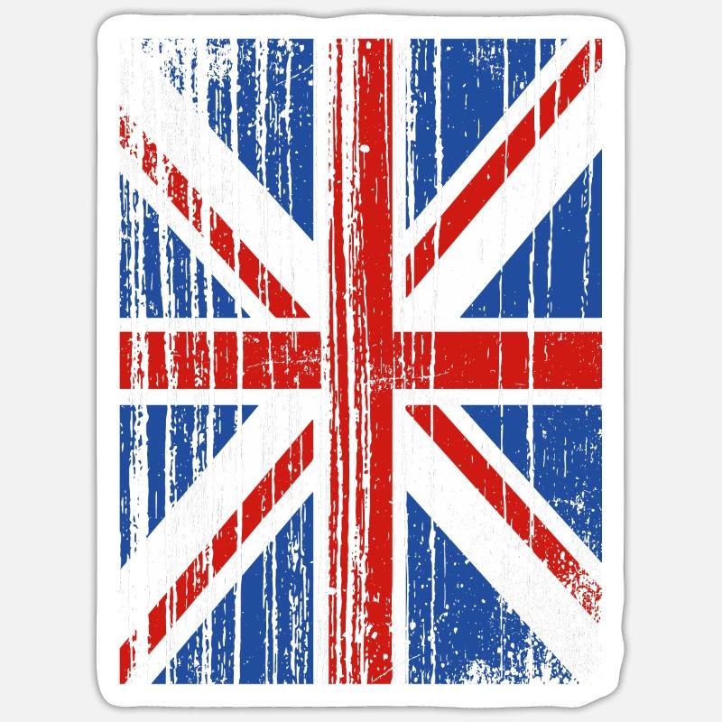 Angleterre Anglais - Sticker taille S (10 x 10 cm) - blanc mat