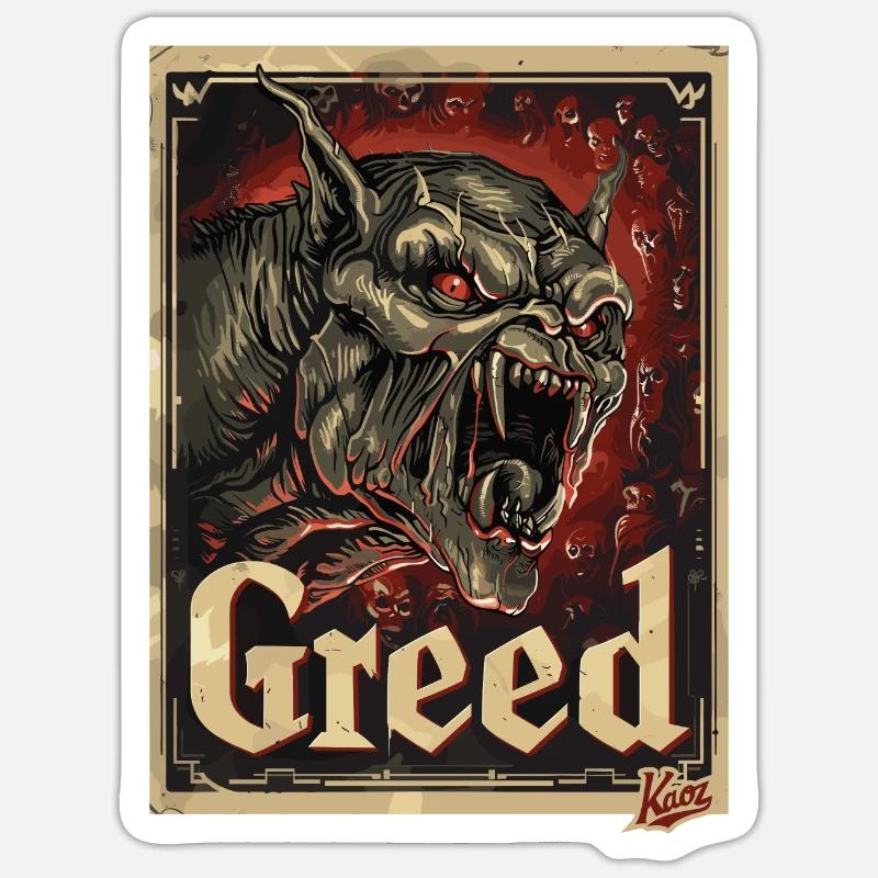 Créature infernale – Monstre de cupidité Sticker taille S (10 x 10 cm)