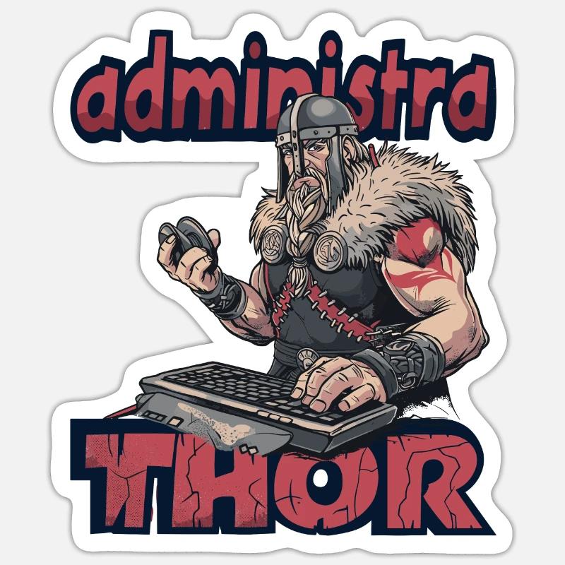 Viking Databaseadministra-thor Nerdy - Sticker size S (10 x 10 cm) - white matte
