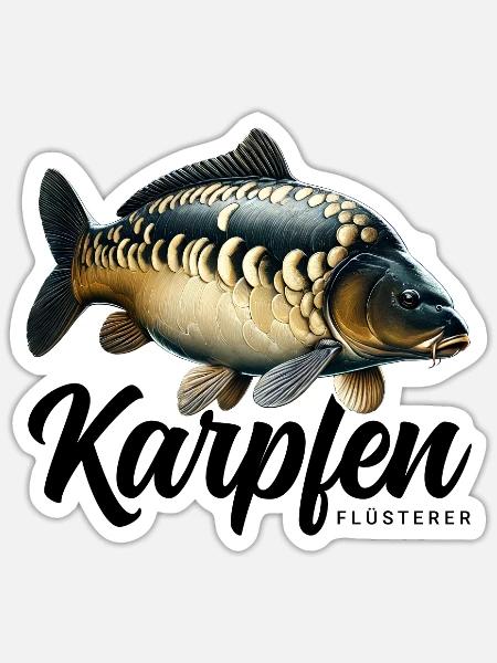 Karpfen Flüsterer - Sticker Größe S (10 x 10 cm) - Mattweiß
