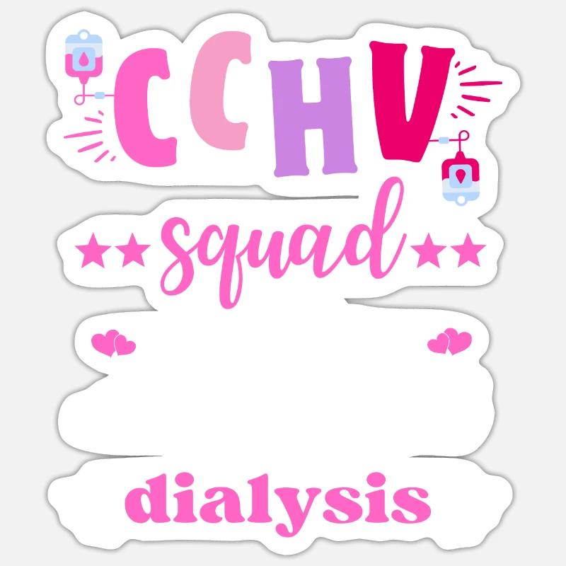 CCHV Squad Dialyse Schwesternteam - Sticker Größe S (10 x 10 cm) - Mattweiß