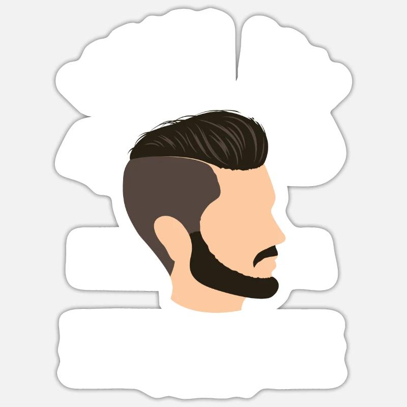 Bartpflege Bart Liebhaber Männer Bart - Sticker Größe S (10 x 10 cm) - Mattweiß