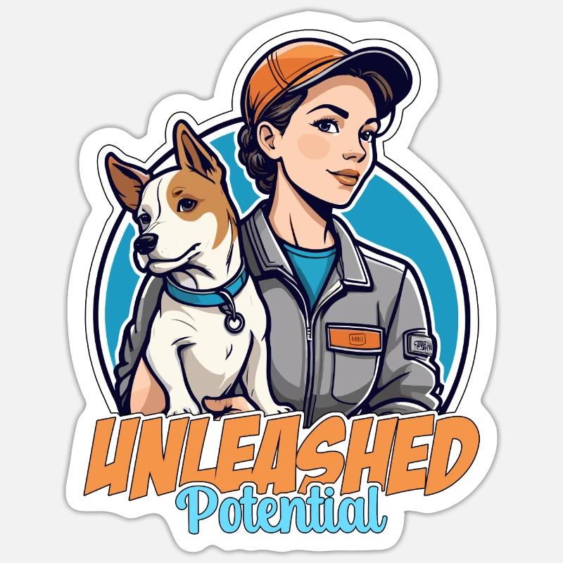Dog Trainer Unleashed Potential Animal Behaviorist Sticker Größe S (10 x 10 cm)