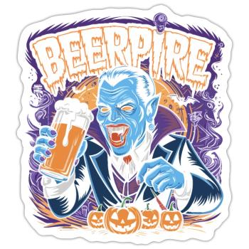 Beerpire Vampire Beer Halloween - Sticker size S (10 x 10 cm) - white matte - Front