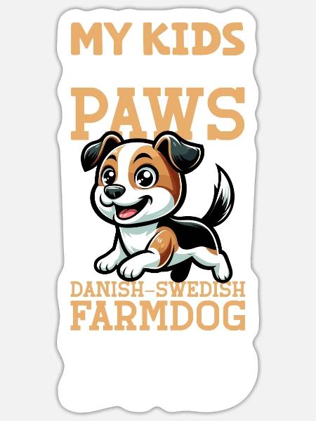 Dansk-Svensk Gårdshund Papa - Sticker Größe S (10 x 10 cm) - Mattweiß