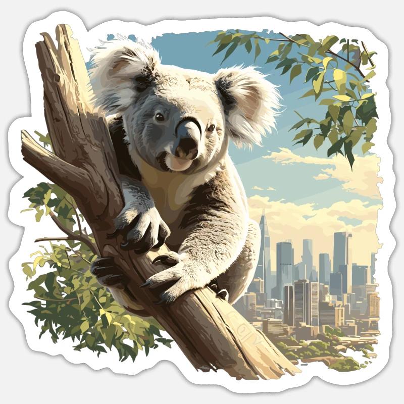 Koalas Koala - Sticker taille S (10 x 10 cm) - blanc mat