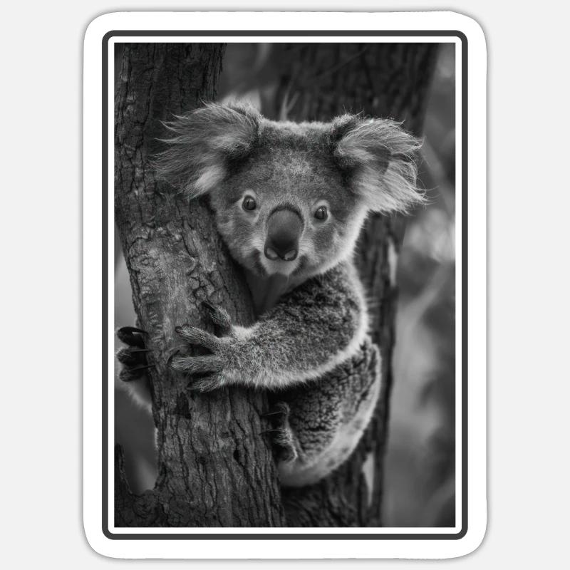 Koalas Koala - Sticker taille S (10 x 10 cm) - blanc mat