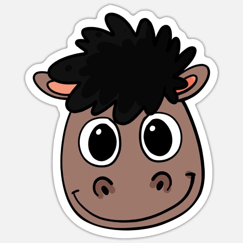 Tête de cheval - Sticker taille S (10 x 10 cm) - blanc mat
