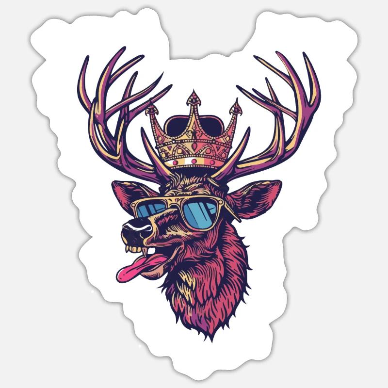 Deer Comic - Sticker size S (10 x 10 cm) - white matte