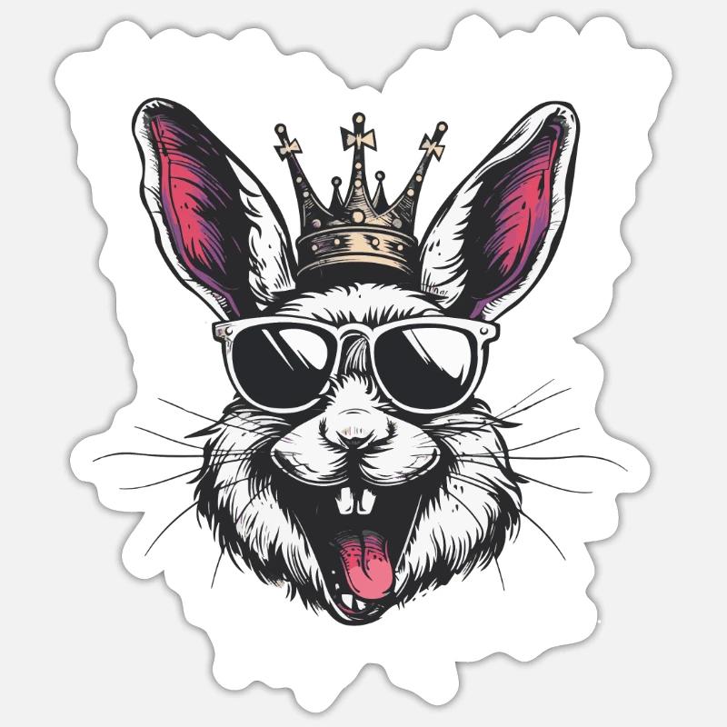 Bande dessinée Bunny - Sticker taille S (10 x 10 cm) - blanc mat