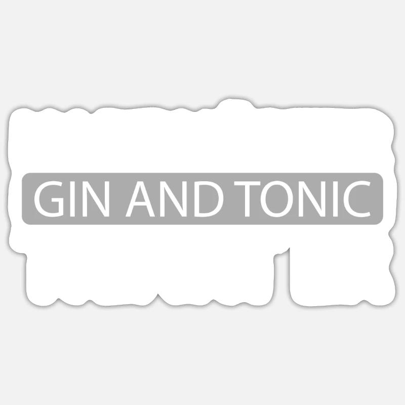 Gin - Sticker taille S (10 x 10 cm) - blanc mat