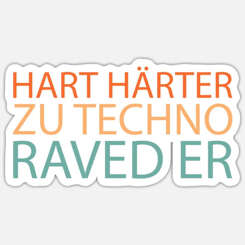 Techno Raver - Sticker size S (10 x 10 cm) - white matte
