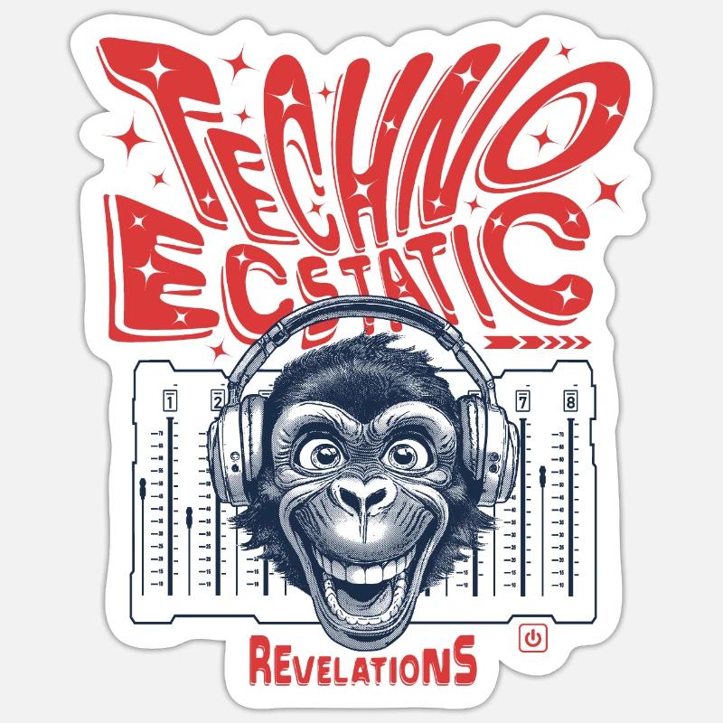 Techno Ecstatic Revelations DJ Shirt Sticker size S (10 x 10 cm)