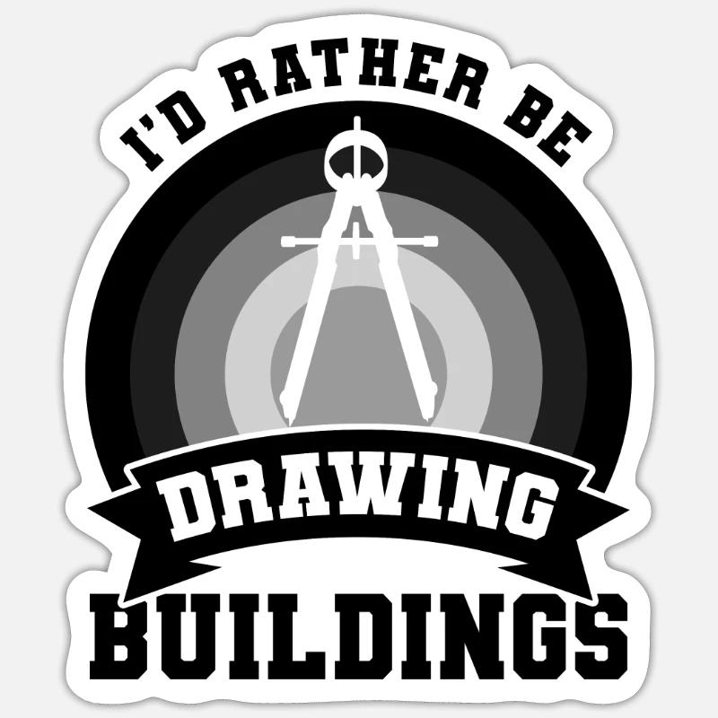Architectes Witz - Sticker taille S (10 x 10 cm) - blanc mat