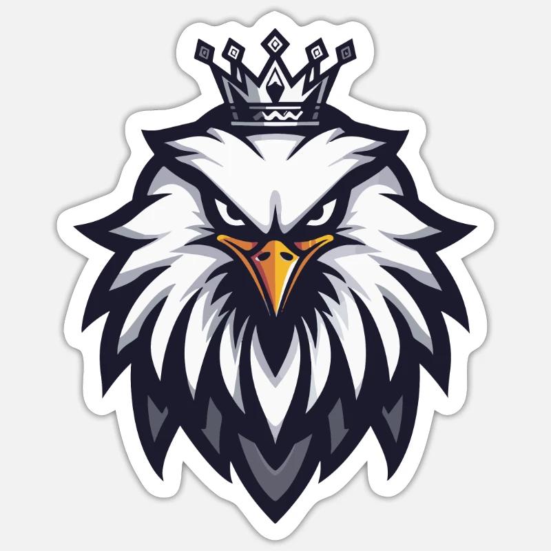 Eagle Head Crown - Sticker size S (10 x 10 cm) - white matte