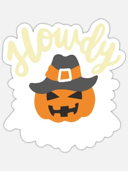 Kürbis Halloweenkostüm - Sticker Größe S (10 x 10 cm) - Mattweiß