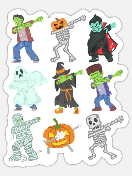 Halloween Halloweenkostüm - Sticker Größe S (10 x 10 cm) - Mattweiß