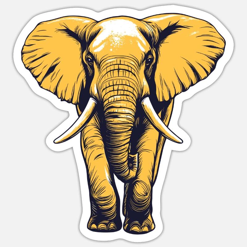 Elefant - Sticker Größe S (10 x 10 cm) - Mattweiß