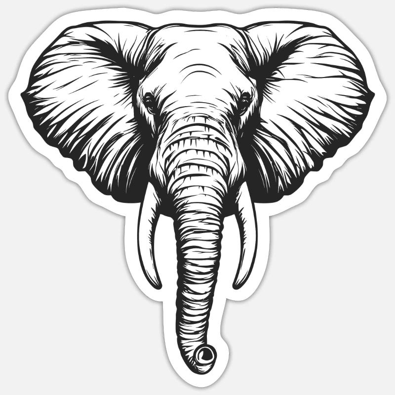 Elephant - Sticker size S (10 x 10 cm) - white matte