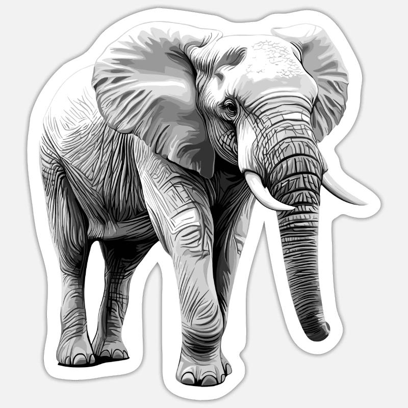 Elephant Sticker size S (10 x 10 cm)