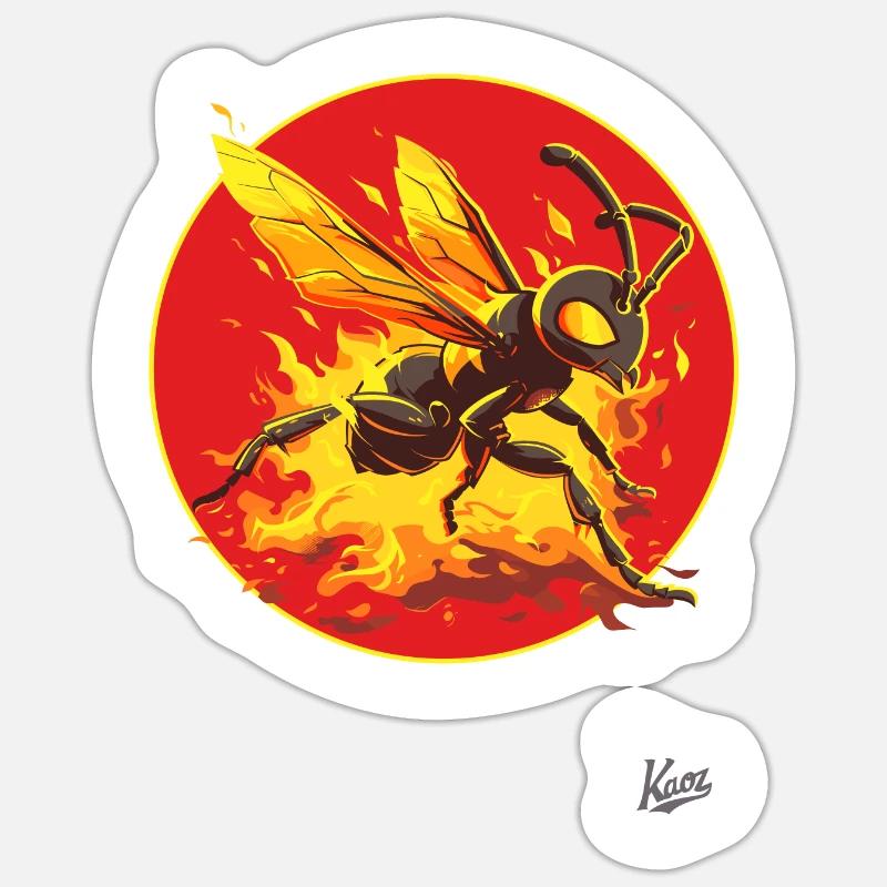 Burning Flying Ant - Sticker size S (10 x 10 cm) - white matte