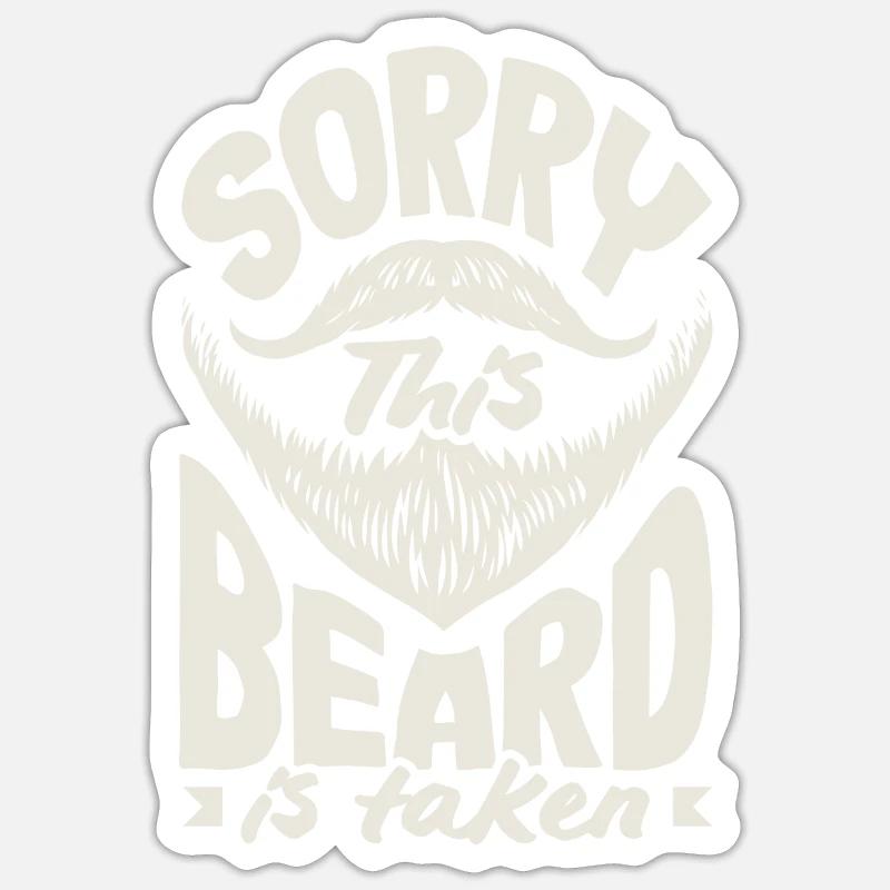 Bartpflege Bart Liebhaber Männer Bart - Sticker Größe S (10 x 10 cm) - Mattweiß