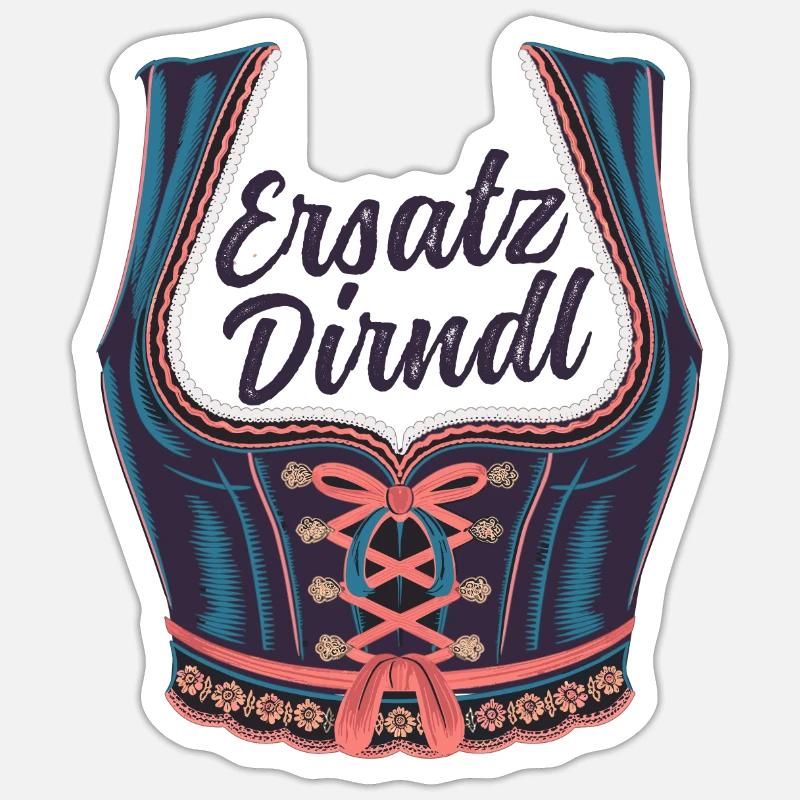 Replacement Dirndl Beer Tent - Sticker size S (10 x 10 cm) - white matte
