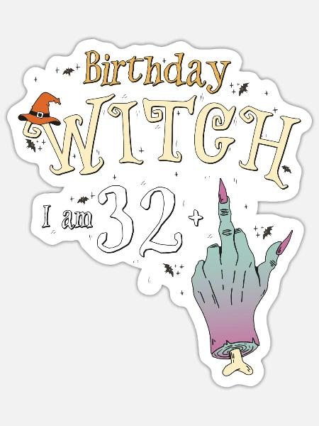 33 Jahre alte HallowQueen, Hexe zum 33. Geburtstag - Sticker Größe S (10 x 10 cm) - Mattweiß