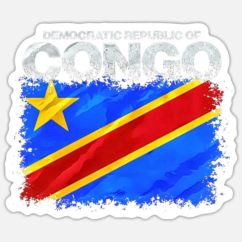 Congo - Sticker taille S (10 x 10 cm) - blanc mat