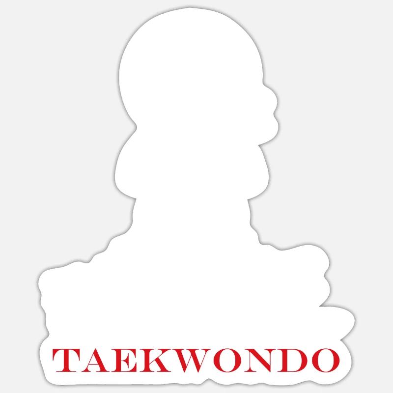 taekwondo - Sticker taille S (10 x 10 cm) - blanc mat