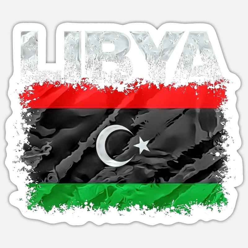 Libia - Naklejka rozmiar S (10 x 10 cm) - biały matowy
