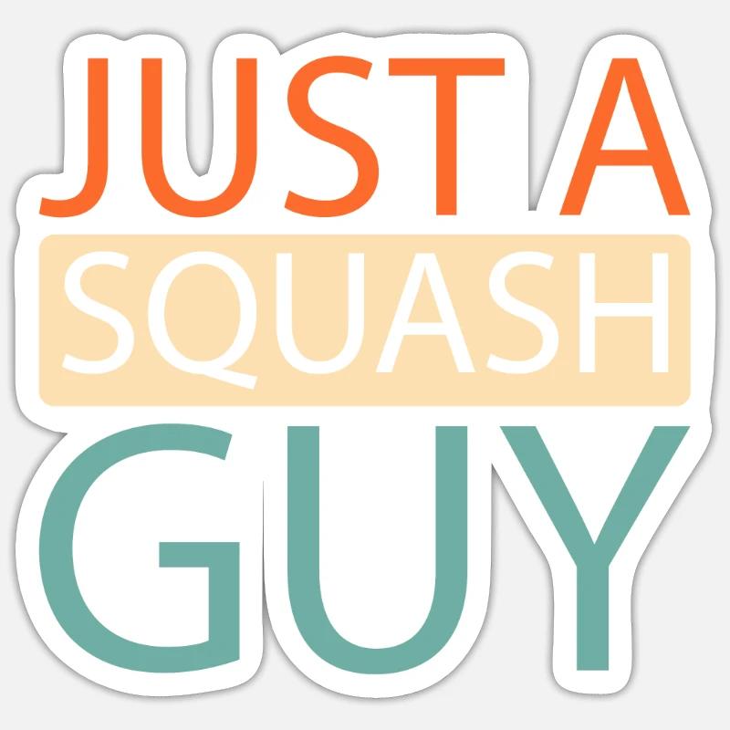 Squash Just A Squash Guy - Sticker Größe S (10 x 10 cm) - Mattweiß