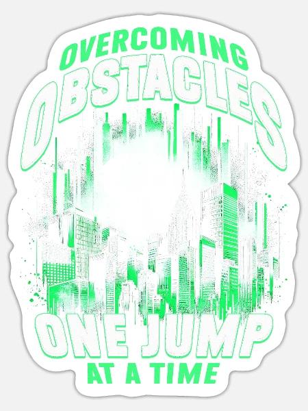 Parkour Parkourläufer Overcoming obstacles - Sticker Größe S (10 x 10 cm) - Mattweiß