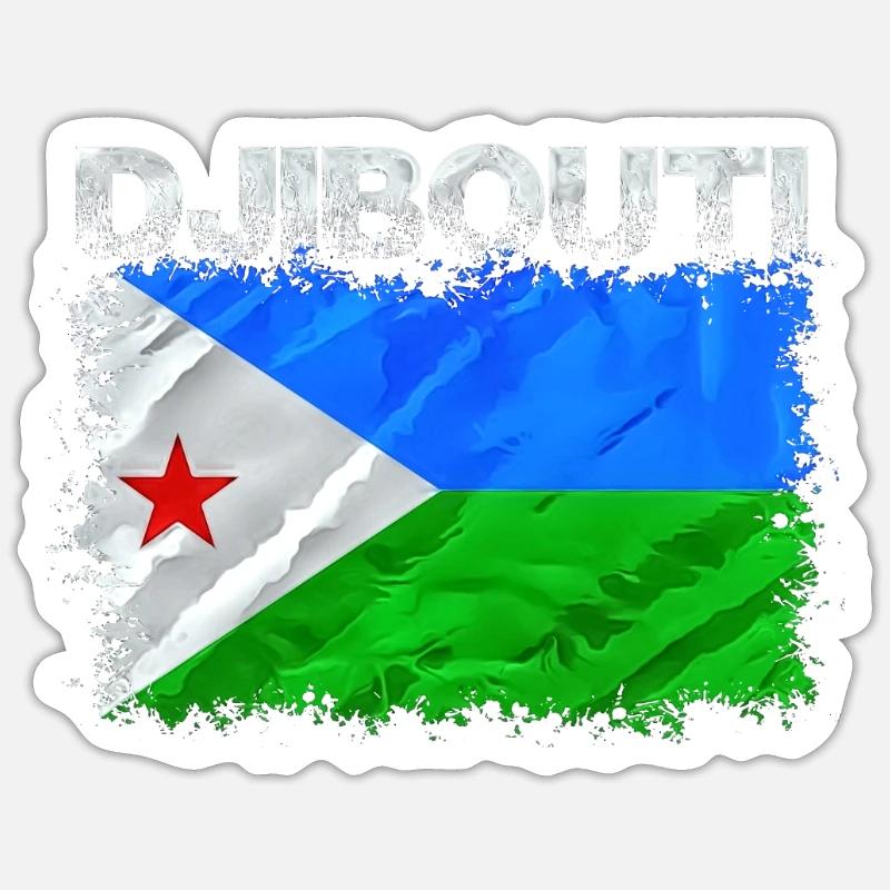 Dschibuti - Sticker Größe S (10 x 10 cm) - Mattweiß