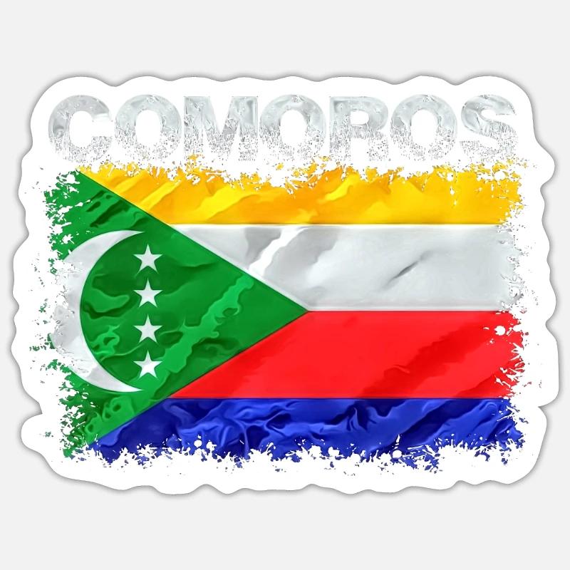Comoros - Sticker size S (10 x 10 cm) - white matte