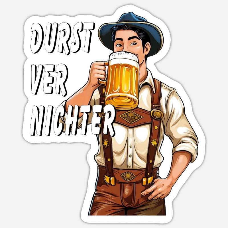 MANN Bier - Sticker Größe S (10 x 10 cm) - Mattweiß