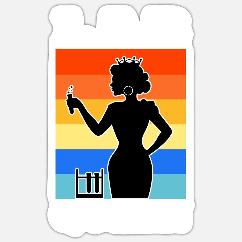 Lab Queen - Sticker Größe S (10 x 10 cm) - Mattweiß