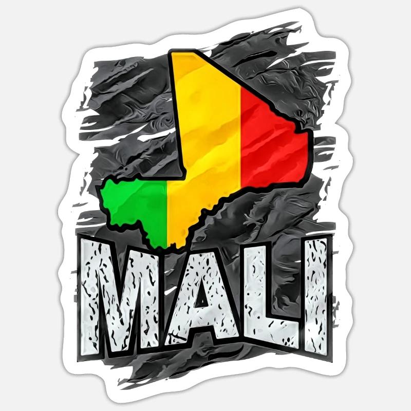 Mali - Sticker size S (10 x 10 cm) - white matte