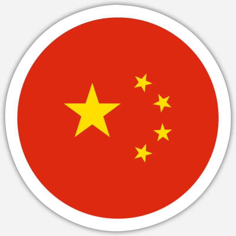 Chine Drapeau chinois Chinois - Sticker taille S (10 x 10 cm) - blanc mat