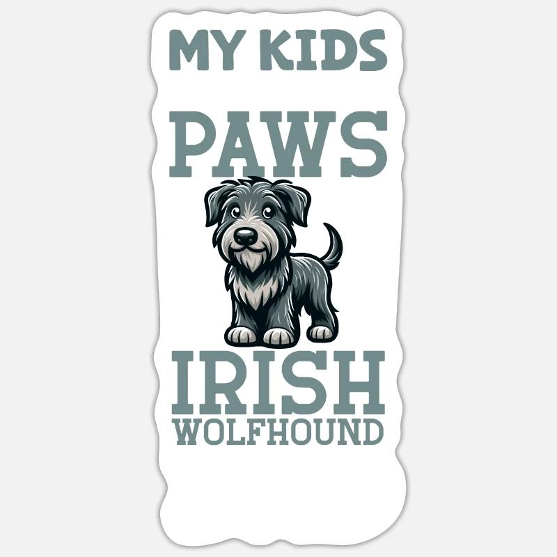 Irish Wolfhound Dad - Sticker size S (10 x 10 cm) - white matte