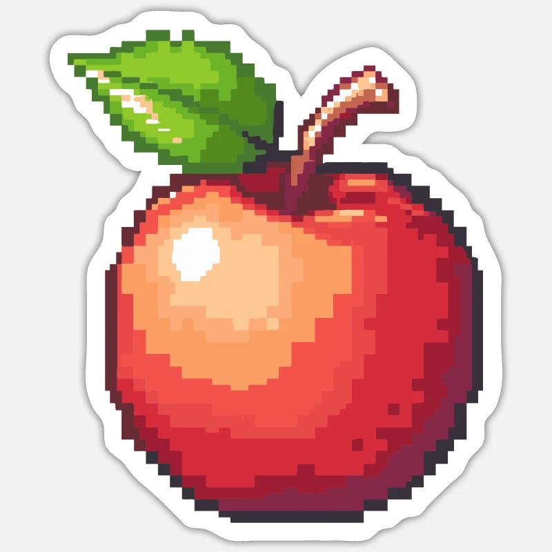 Icône Apple Pixel - Sticker taille S (10 x 10 cm) - blanc mat
