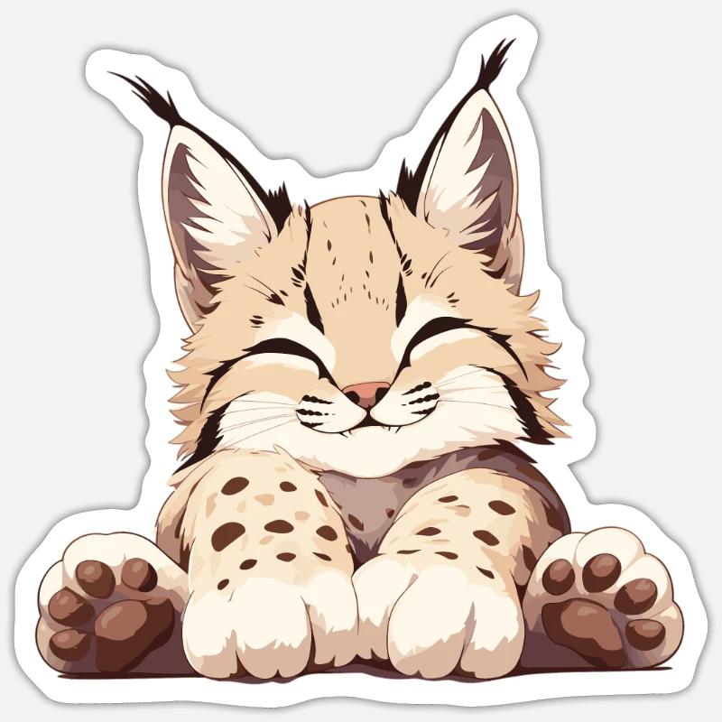 Lynx Luchse Luchs - Sticker taille S (10 x 10 cm) - blanc mat