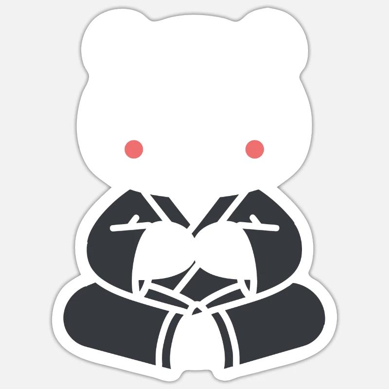 Jiu Jitsu - Sticker taille S (10 x 10 cm) - blanc mat