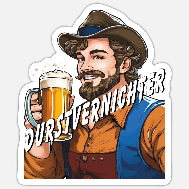 MANN Bier - Sticker Größe S (10 x 10 cm) - Mattweiß