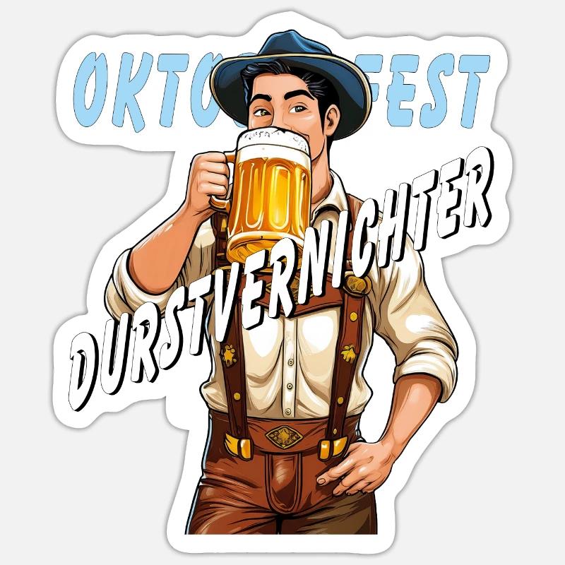 MANN Bier - Sticker Größe S (10 x 10 cm) - Mattweiß