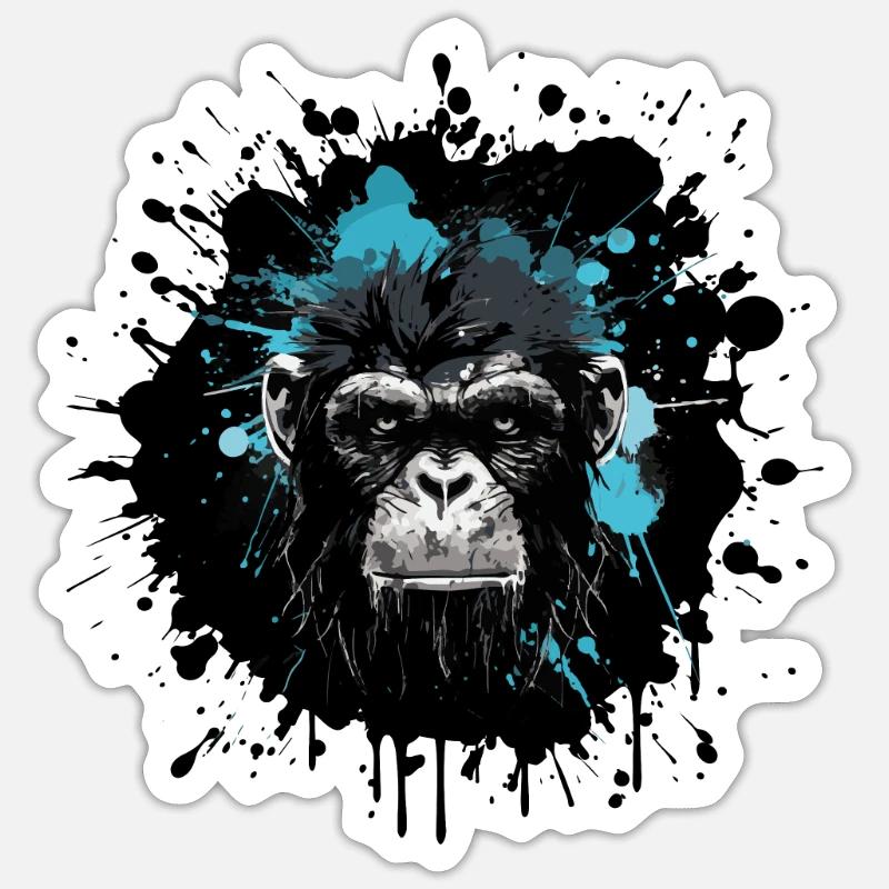 Monkey Portrait - Sticker size S (10 x 10 cm) - white matte
