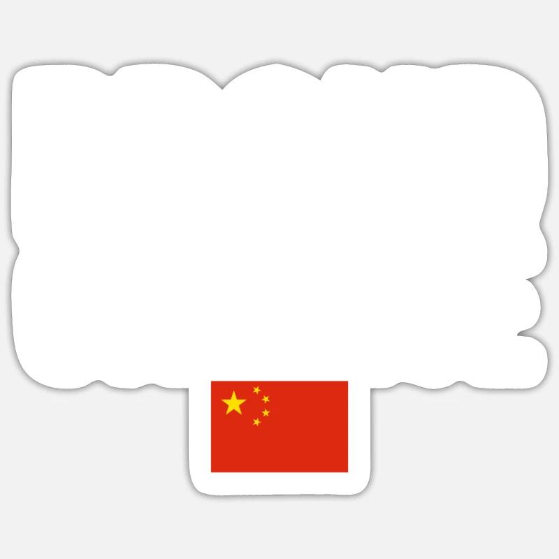 Fier drapeau chinois chinois - Sticker taille S (10 x 10 cm) - blanc mat