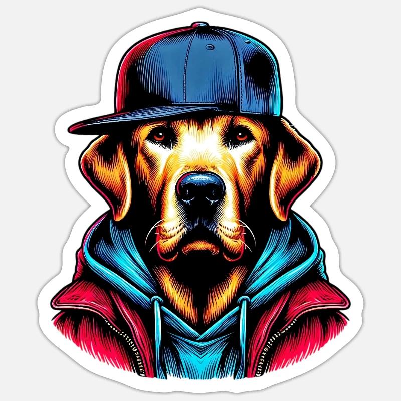 Chien - Sticker taille S (10 x 10 cm) - blanc mat