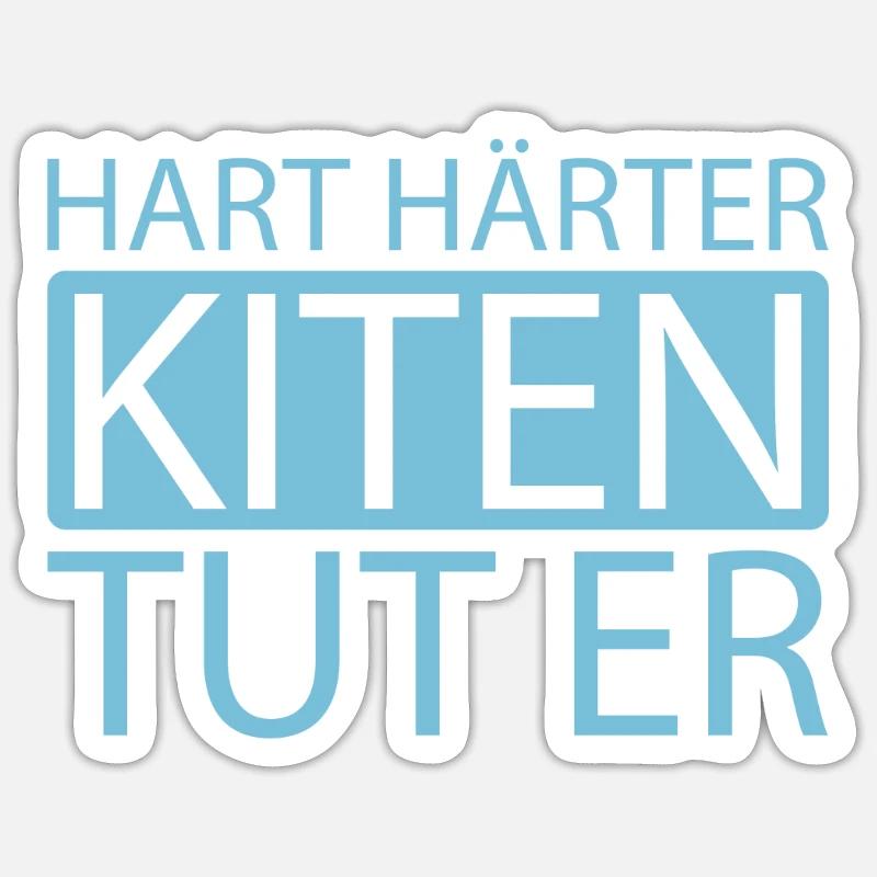 Kitesurfeur Kitesurf Kiting Kitesurf - Sticker taille S (10 x 10 cm) - blanc mat