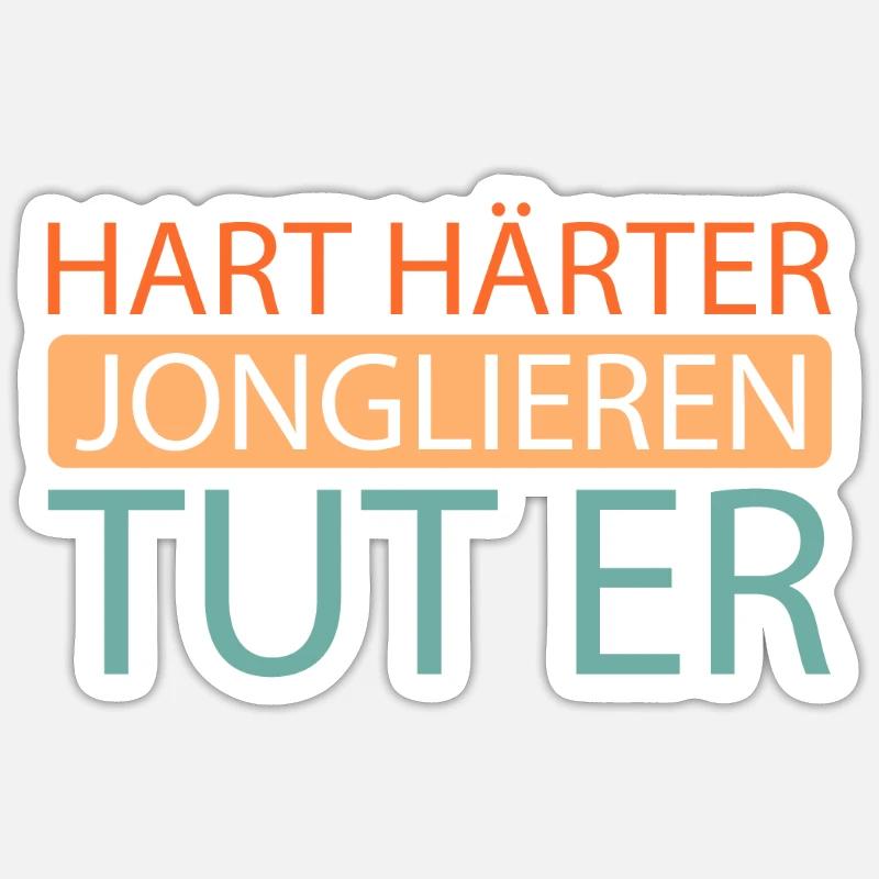 Jonglering Jonglør - Sticker størrelse S (10 x 10 cm) - mat hvid